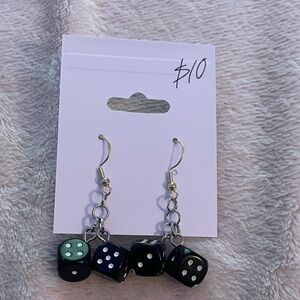 Cute Handmade Black Dice Bundle Earrings || Woman’s Jewelry